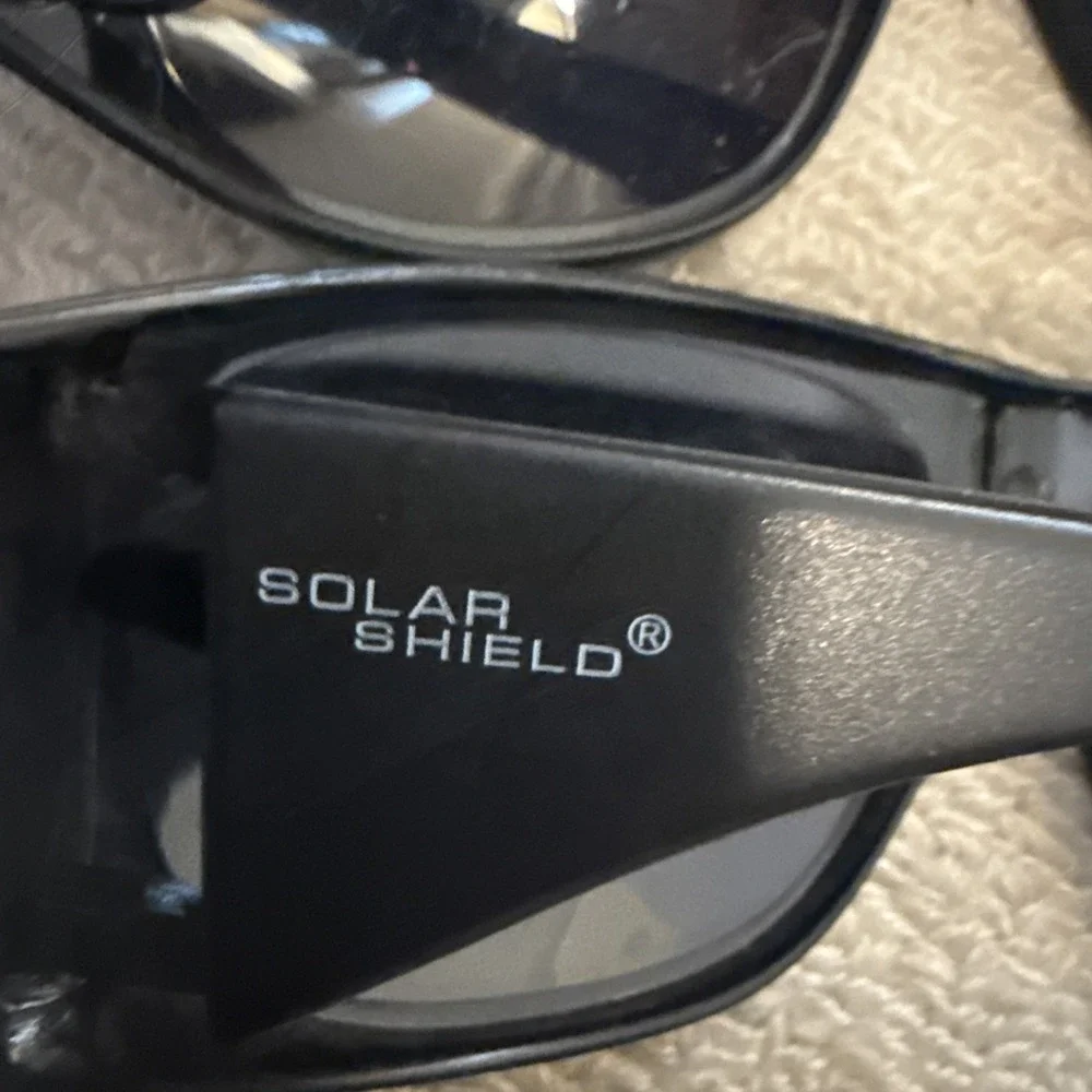 Sunglasses Lot 8 SOLAR SHIELDS BLACK WRAP EYE PROTECTION-All 8 pairs included